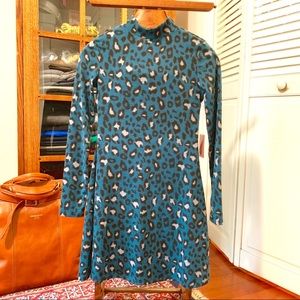 Long Sleeve Animal Print Dress